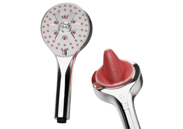 Innovative Dual-Sided Showerhead with Silicone Fin – Hygienic & Massaging Design