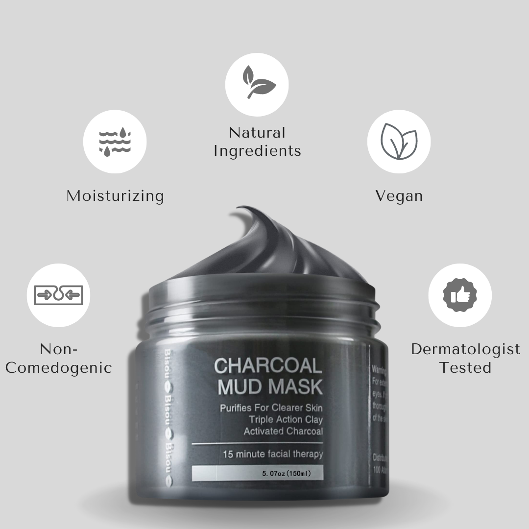 Charcoal Mud Mask with Applicator