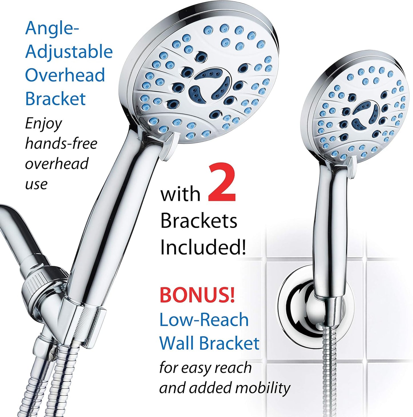 Innovative Dual-Sided Showerhead with Silicone Fin – Hygienic & Massaging Design