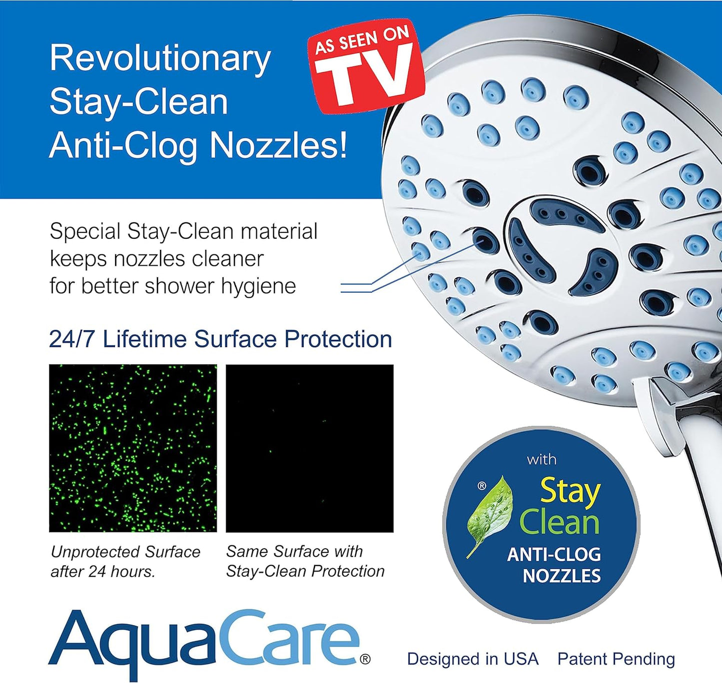 Innovative Dual-Sided Showerhead with Silicone Fin – Hygienic & Massaging Design