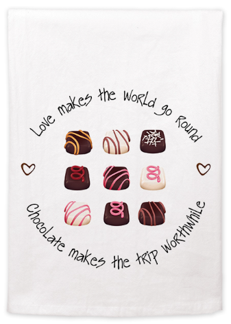 Handmade Cotton Kitchen Towels – Unique Art Designs, Valentines Day Gift