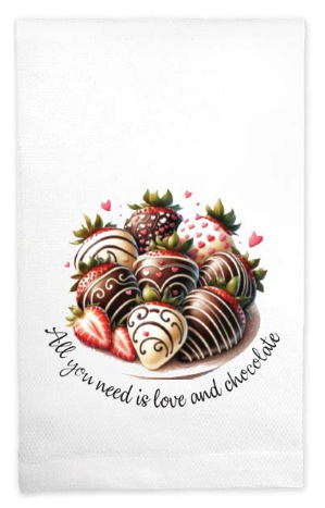 Handmade Cotton Kitchen Towels – Unique Art Designs, Valentines Day Gift