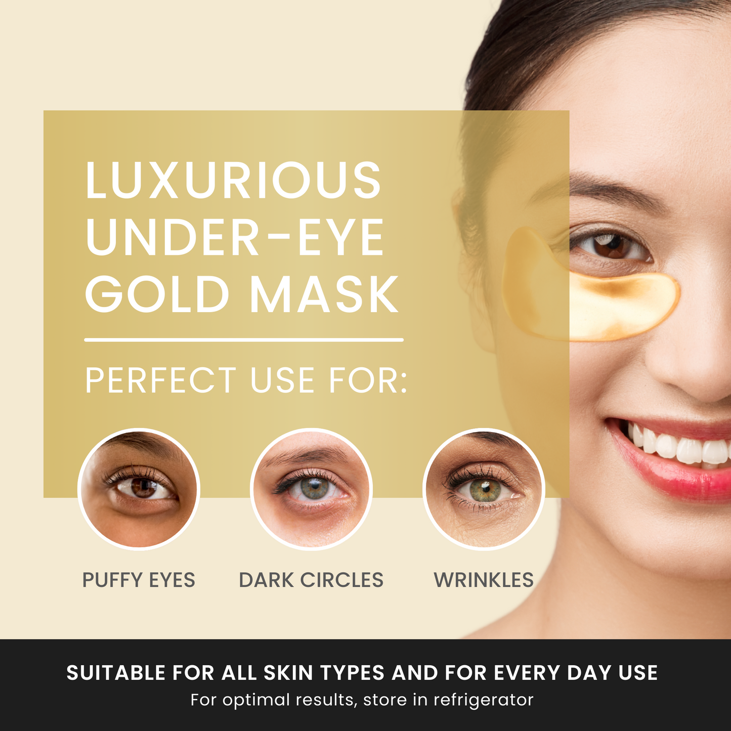 24K Gold Under Eye Mask with Lip Mask
