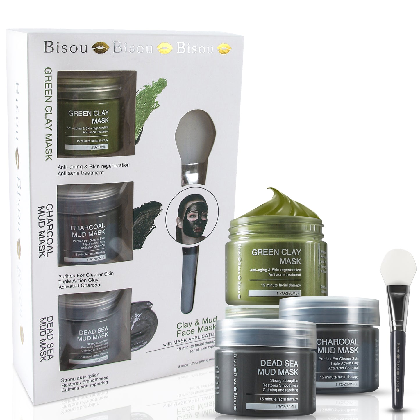 Clay Face Mask Trio with Applicator