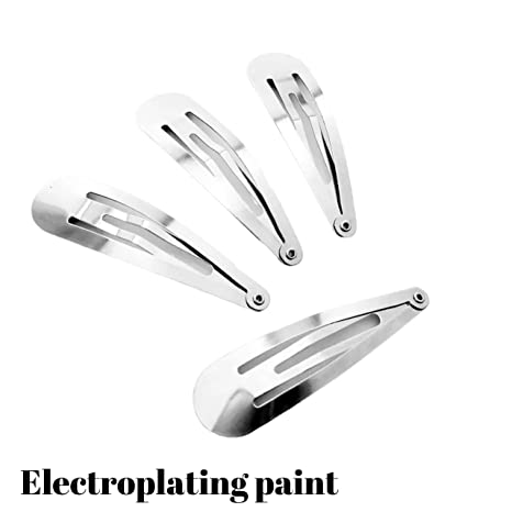 Metal Snap Hair Clips Set (Silver)