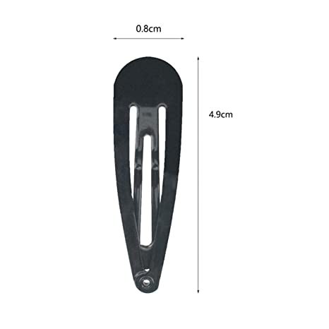 Metal Snap Hair Clips Set (Black)