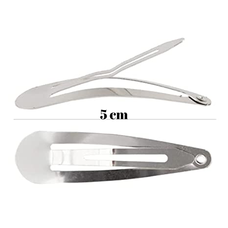 Metal Snap Hair Clips Set (Silver)