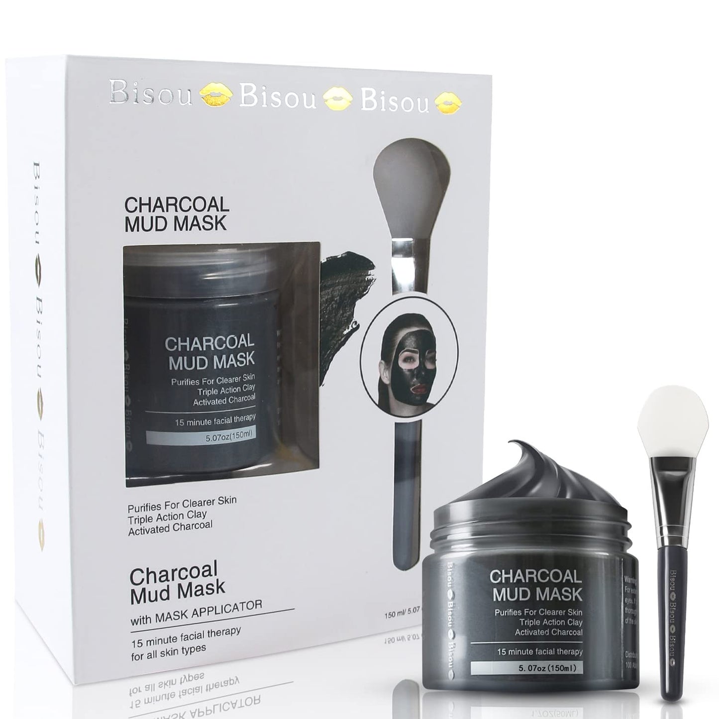Charcoal Mud Mask with Applicator