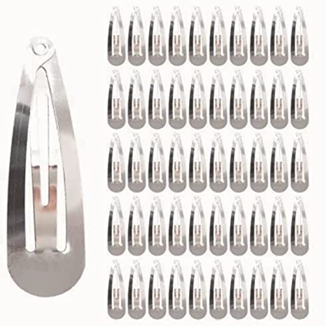 Metal Snap Hair Clips Set (Silver)